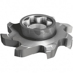 Iscar - SD D Grade IC908 Carbide T-Slot Milling Tip Insert - TiAlN Finish, 1-1/2" Cutting Diam, 0.008" Cnr Rad - Caliber Tooling