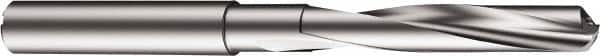 Sandvik Coromant - 14.5mm 130° Solid Carbide Jobber Drill - None Finish, Right Hand Cut, Spiral Flute, Straight Shank, 8.3858" OAL, Split Point - Caliber Tooling