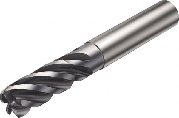 Sandvik Coromant - 12mm, 5 Flute, Solid Carbide, 2mm Corner Chamfer End Mill - 83mm OAL, 38° Helix, Right Hand Flute, 26mm LOC, Right Hand Cut - Caliber Tooling