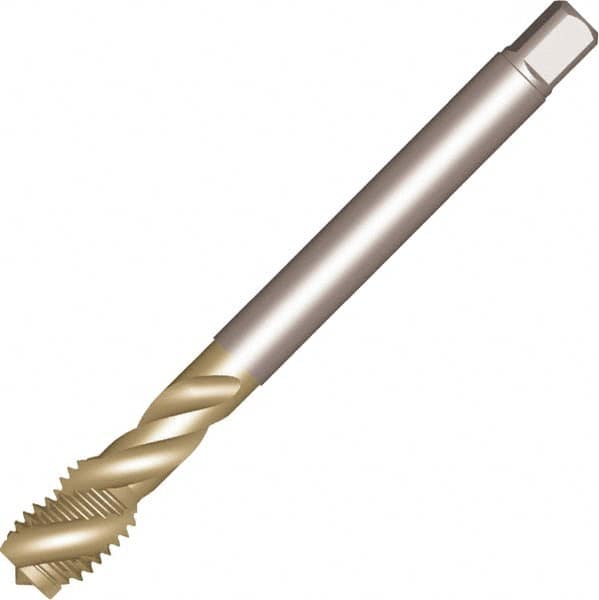 Sandvik Coromant - MF18x1.5 MF 4 Flute 6H Spiral Flute Tap - High Speed Steel, Fe Finish, 110mm OAL, Right Hand Thread, Series CoroTap 300 - Caliber Tooling