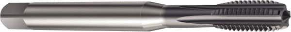 Sandvik Coromant - M10x1.50 Metric 6HX 5 Flute TiAlN Finish High Speed Steel Straight Flute Machine Tap - Right Hand Thread, 100mm OAL, 20mm Thread Length - Exact Industrial Supply