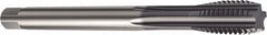 Sandvik Coromant - M10x1.25 Metric Fine 6HX 5 Flute TiAlN Finish High Speed Steel Straight Flute Machine Tap - Right Hand Thread, 100mm OAL, 20mm Thread Length - Exact Industrial Supply