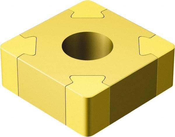 Sandvik Coromant - SNGA433 Grade 7525 CBN Turning Insert - TiN Finish, 90° Square, 1/2" Inscr Circle, 3/16" Thick, 3/64" Corner Radius - Caliber Tooling