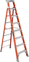 Louisville - 7 Steps, 8' High, Type IA Rating, Fiberglass Step Ladder - Caliber Tooling