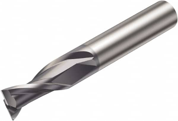 Sandvik Coromant - 3mm, 2 Flute, Solid Carbide, Corner Radius End Mill - 57mm OAL, 30° Helix, Right Hand Flute, 12.5mm LOC, Right Hand Cut - Caliber Tooling