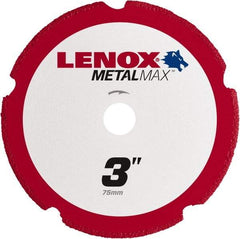 Lenox - 3" 40/50 Grit Diamond Cutoff Wheel - 0.05" Thick, 3/8" Arbor, 20,300 Max RPM, Use with Die Grinders - Caliber Tooling