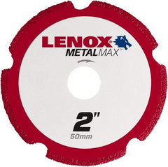 Lenox - 2" 40/50 Grit Diamond Cutoff Wheel - 0.05" Thick, 3/8" Arbor, 30,500 Max RPM, Use with Die Grinders - Caliber Tooling