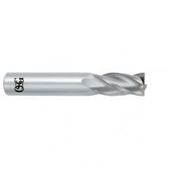 1/4 Dia. x 2-1/2 Overall Length 4-Flute .030 C/R Solid Carbide SE End Mill-Round Shank-Center Cutting-Uncoated - Caliber Tooling