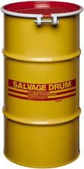 Made in USA - 16 Gallon Cylindrical Carbon Steel Open Head Drum - 27" High x 14" Diam - Caliber Tooling