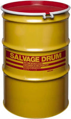 Made in USA - 85 Gallon Cylindrical Carbon Steel Open Head Drum - 37" High x 26" Diam - Caliber Tooling