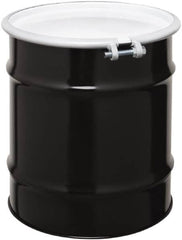 Made in USA - 20 Gallon Cylindrical Carbon Steel Open Head Drum - 19-1/4" High x 18-1/4" Diam - Caliber Tooling