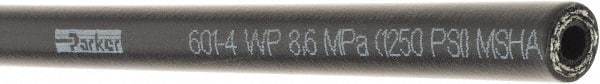 Parker - -4 Hose Size, 1/4" ID, 1,250 psi Work Pressure Hydraulic Hose - 3" Radius, Synthetic Rubber, -40°F to 257°F - Caliber Tooling