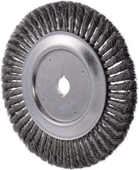 Weiler - 10" OD, 1" Arbor Hole, Knotted Wheel Brush - 0.016" Filament Diam - Caliber Tooling