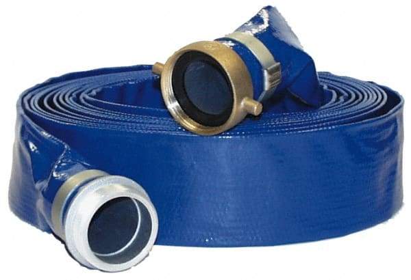 Alliance Hose & Rubber - -10 to 150°F, 4" Inside x 4-1/8" Outside Diam, PVC Liquid Suction & Discharge Hose - Blue, 50' Long, 55 psi Working & 165 psi Brust Pressure - Caliber Tooling