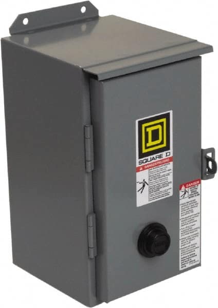 Square D - 110 Coil VAC at 50 Hz, 120 Coil VAC at 60 Hz, 27 Amp, NEMA Size 1, Nonreversible Enclosed Enclosure NEMA Motor Starter - 2 hp at 1 Phase, 12 Enclosure Rating - Caliber Tooling