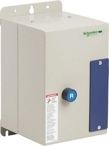 Schneider Electric - 3 Pole, 12 Amp, 120 Coil VAC, Nonreversible Enclosed IEC Motor Starter - 1 Phase Hp: 0.5 at 120 VAC, 2 at 240 VAC, 3 Phase Hp: 10 at 575 VAC, 3 at 208 VAC, 3 at 230 VAC, 7.5 at 460 VAC - Caliber Tooling