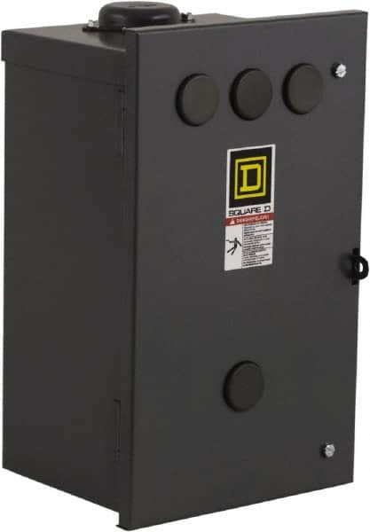 Square D - 3R NEMA Rated, 6 Pole, Electrically Held Lighting Contactor - 20 A (Tungsten), 30 A (Fluorescent), 110 VAC at 50 Hz, 120 VAC at 60 Hz, 6NO Contact Configuration - Caliber Tooling