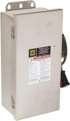 Square D - 30 Amp, 600 VAC/VDC, 3 Pole Nonfused Safety Switch - NEMA 12, 3, 3R, 4 & 4X, 10 hp at 600 VAC, 15 at 600 VDC (Single Phase), 30 hp at 600 VAC, 15 hp at 600 VDC (Triple Phase), 3PST Contact Form - Caliber Tooling