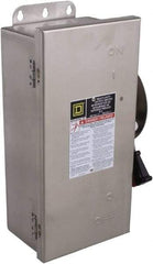 Square D - 30 Amp, 600 VAC/VDC, 3 Pole Fused Safety Switch - NEMA 12, 3, 3R, 4 & 4X, 7.5 hp at 480 VAC, 5 hp at 250 VDC (Single Phase), 20 hp at 600 VAC, 10 hp at 600 VDC (Triple Phase), 3PST Contact Form - Caliber Tooling