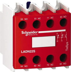 Schneider Electric - Contactor Red Auxiliary Contact Block - For Use with Size 00-2 Contactors and Size 00-2 Starters - Caliber Tooling