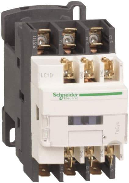 Schneider Electric - 3 Pole, 120 Coil VAC at 50/60 Hz, 25 Amp at 440 VAC and 9 Amp at 440 VAC, Nonreversible IEC Contactor - 1 Phase hp: 0.5 at 115 VAC, 1 at 230/240 VAC, 3 Phase hp: 2 at 200/208 VAC, 2 at 230/240 VAC, 5 at 460/480 VAC, 7.5 at 575/600 VAC - Caliber Tooling