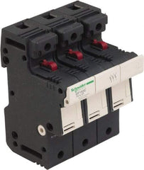 Schneider Electric - 3 Pole, 600 Volt, 50 Amp, DIN Rail Mount Fuse Holder - Compatible with 51mm Long x 70mm Wide and 14mm Diameter Fuse - Caliber Tooling