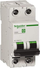 Schneider Electric - 10 Amp, 440 VAC, 2 Pole, DIN Rail Mounted Miniature Circuit Breaker - Magnetic Trip, Multiple Breaking Capacity Ratings, 18-4 AWG, 76mm Deep x 81mm High x 36mm Wide - Caliber Tooling