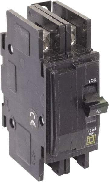 Square D - 15 Amp, 240 VAC, 2 Pole, Panel Mount Miniature Circuit Breaker - 14-2 AWG - Caliber Tooling