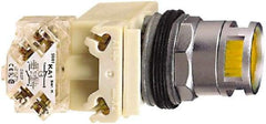 Schneider Electric - 30mm Mount Hole, Flush, Pushbutton Switch - Octagon, Amber Pushbutton, Illuminated, Momentary (MO) - Caliber Tooling