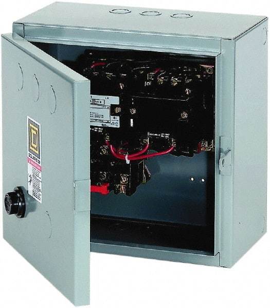 Square D - 110 Coil VAC at 50 Hz, 120 Coil VAC at 60 Hz, 18 Amp, Reversible Enclosed Enclosure NEMA Motor Starter - 3 Phase hp: 3 at 200 VAC, 3 at 230 VAC, 5 at 460 VAC, 5 at 575 VAC, 1 Enclosure Rating - Caliber Tooling