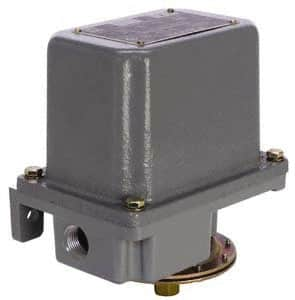 Square D - 7 and 9 NEMA Rated, SPDT, 0.2 to 10 psi, Electromechanical Pressure and Level Switch - Adjustable Pressure, 120 VAC at 6 Amp, 125 VDC at 0.22 Amp, 240 VAC at 3 Amp, 250 VDC at 0.27 Amp, 1/4 Inch Connector, Screw Terminal, For Use with 9012G - Caliber Tooling