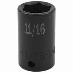 SK - Impact Socket - 3/8"DR 6PT 11/16" SEMI-DEEP IMPACT SOCKET - Caliber Tooling