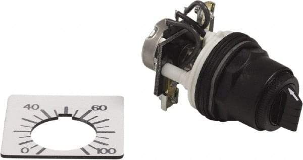 Square D - 2,000 Ohm, 30mm, 300 VAC Potentiometer - 2 Watts, Nonilluminated, Knob Operated, NEMA 4, 13 - Caliber Tooling