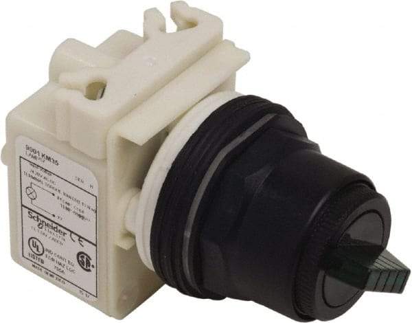 Schneider Electric - 30mm Mount Hole, 2 Position, Knob Operated, Selector Switch Only - Maintained (MA), Nonilluminated, without Contact Blocks, Shock and Vibration Resistant - Caliber Tooling