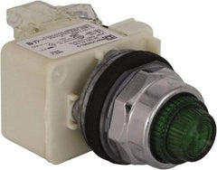 Schneider Electric - 24 V Green Lens LED Press-to-Test Indicating Light - Octagonal Lens, Screw Clamp Connector - Caliber Tooling