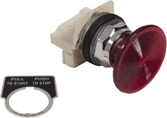 Schneider Electric - 1.18 Inch Mount Hole, Extended Straight, Pushbutton Switch Only - Round, Red Pushbutton, Illuminated, Maintained (MA), Weatherproof, Dust and Oil Resistant - Caliber Tooling