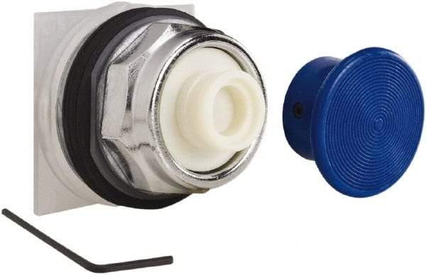 Schneider Electric - Flush Pushbutton Switch Operator - Blue, Round Button, Nonilluminated - Caliber Tooling