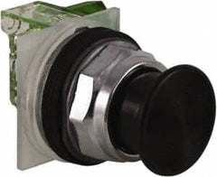 Schneider Electric - 30mm Mount Hole, Extended Straight, Pushbutton Switch with Contact Block - Black Pushbutton, Momentary (MO) - Caliber Tooling