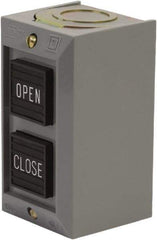 Schneider Electric - 2 Operator, Projecting Pushbutton Control Station - Close, Open (Legend), Momentary Switch, 2NO Contact, NEMA 1 - Caliber Tooling