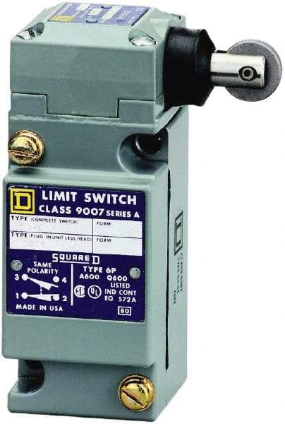 Square D - DPDT, 2NC/2NO, 600 Volt Screw Terminal, Roller Plunger Actuator, General Purpose Limit Switch - 1, 2, 4, 6, 12, 13, 6P NEMA Rating, IP67 IPR Rating - Caliber Tooling