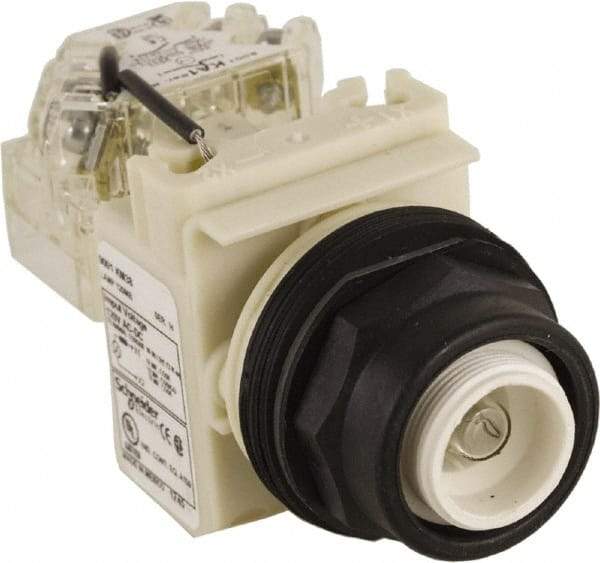 Schneider Electric - 120 V Press-to-Test Indicating Light - Round Lens, Screw Clamp Connector, Corrosion Resistant, Dust Resistant, Oil Resistant - Caliber Tooling