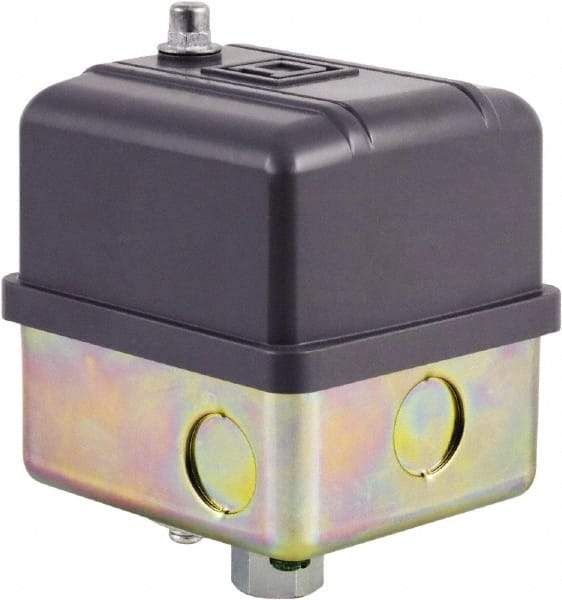 Square D - 1, 7, 9 and 3R NEMA Rated, 40 to 60 psi, Electromechanical Pressure and Level Switch - Adjustable Pressure, 575 VAC, L1-T1, L2-T2 Terminal, For Use with Square D Pumptrol - Caliber Tooling