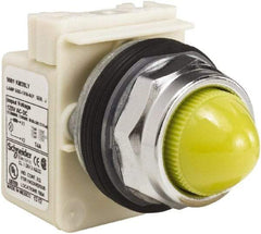 Schneider Electric - 120 V Yellow Lens LED Indicating Light - Screw Clamp Connector - Caliber Tooling