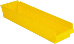 LEWISBins+ - 23-5/8" Deep, Yellow Hopper Shelf Bin - 4" High x 6-5/8" Wide x 23-5/8" Long - Caliber Tooling