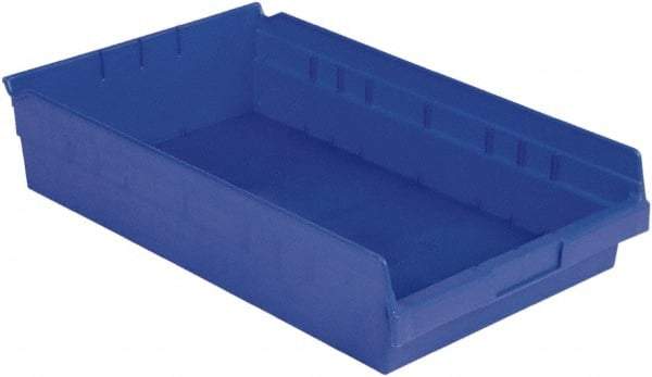 LEWISBins+ - 17-7/8" Deep, Blue Hopper Shelf Bin - 4" High x 11-1/8" Wide x 17-7/8" Long - Caliber Tooling