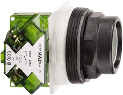 Schneider Electric - 30mm Mount Hole, Extended Straight, Pushbutton Switch with Contact Block - Octagon, Green Pushbutton, Momentary (MO) - Caliber Tooling