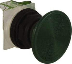 Schneider Electric - 30mm Mount Hole, Extended Straight, Pushbutton Switch with Contact Block - Green Pushbutton, Momentary (MO) - Caliber Tooling