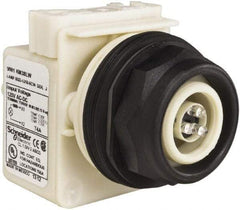 Schneider Electric - 120 V White Lens LED Pilot Light - Round Lens, Screw Clamp Connector, 54mm OAL x 42mm Wide, Vibration Resistant - Caliber Tooling