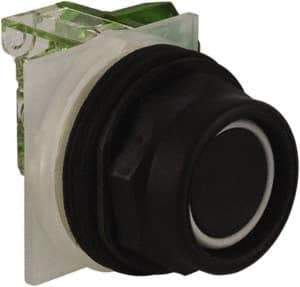 Schneider Electric - 30mm Mount Hole, Extended Straight, Pushbutton Switch with Contact Block - Black Pushbutton, Momentary (MO) - Caliber Tooling