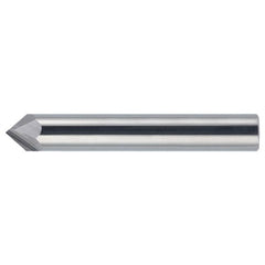 ‎1/4″ × 1/4″ × 2-1/2″ STR / RHC Solid Carbide 2-Flute Single End Chamfer Tool - Bright - Exact Industrial Supply